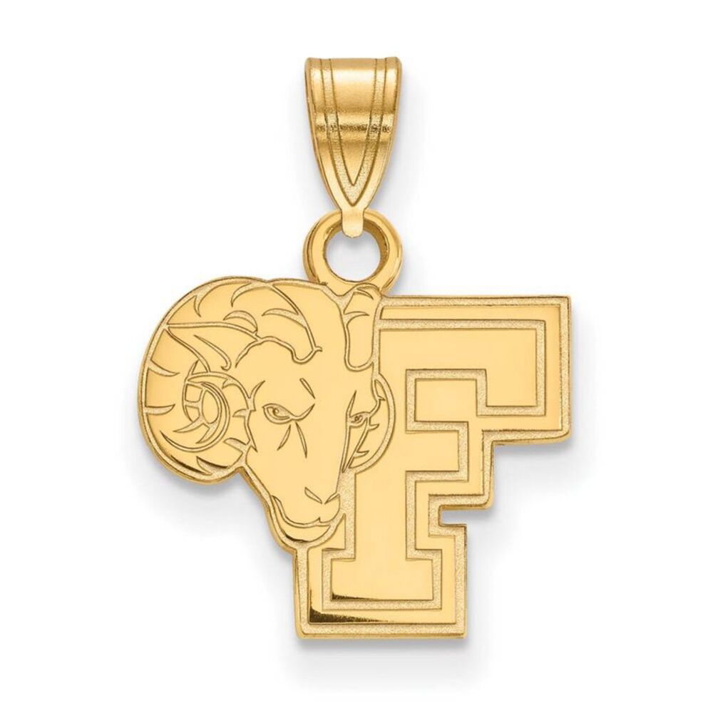 14k Gold Plated Silver Fordham U Small Logo Pendant